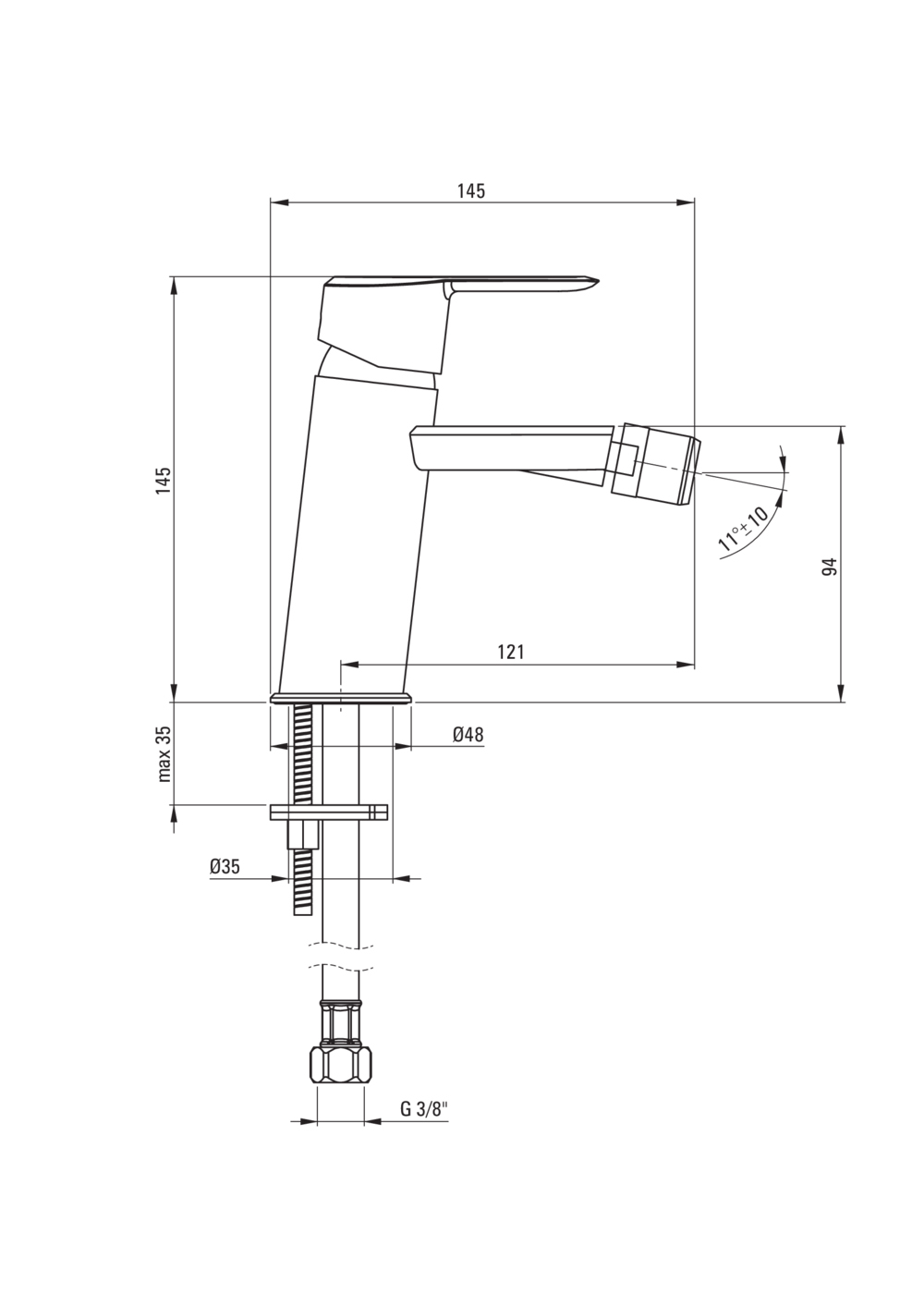 Arnika titanium bidé csaptelep click-clack nélkül